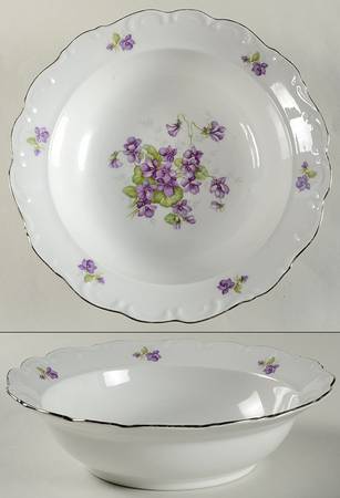 Violette (Gold Trim) 9" Round Vegetable Bowl