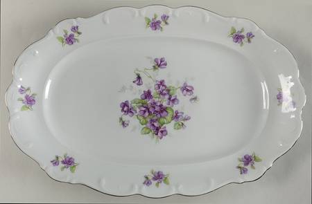 Violette (Gold Trim) 14" Oval Serving Platter