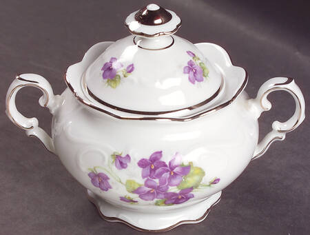 Violette (Platinum Trim) Sugar Bowl & Lid