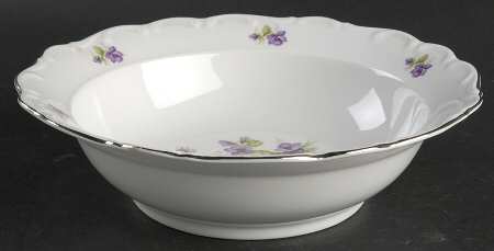 Violette (Platinum Trim) 9" Round Vegetable Bowl