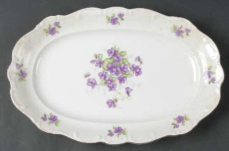 Violette (Platinum Trim) 14" Oval Serving Platter