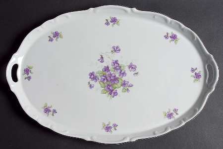 Violette (Platinum Trim) 16" Oval Serving Platter