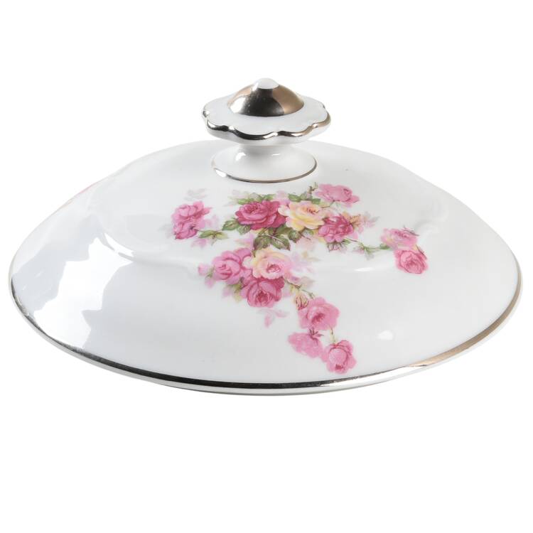 Victorian Rose Lid for Round Vegetable