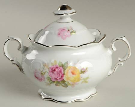 Victorian Rose Sugar Bowl & Lid