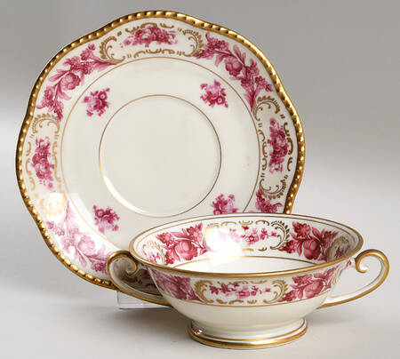 Vienna Rose Footed Cream Soup Bowl & Saucer Set