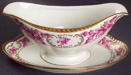 Vienna Rose Gravy Boat with Attached Underplate