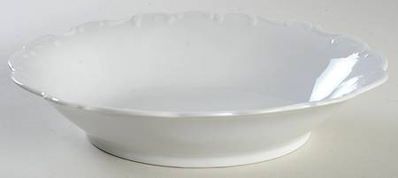 White Elegance 9" Oval Vegetable Bowl