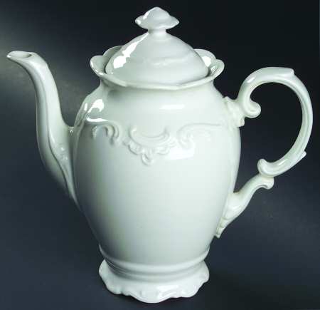 White Elegance Coffee Pot & Lid
