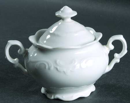 White Elegance Sugar Bowl & Lid