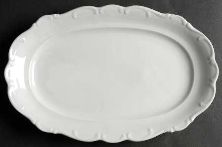 White Elegance 14" Oval Serving Platter