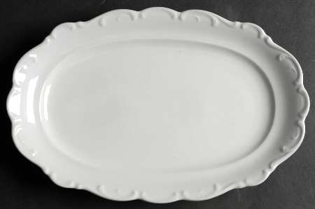 White Elegance 12" Oval Serving Platter