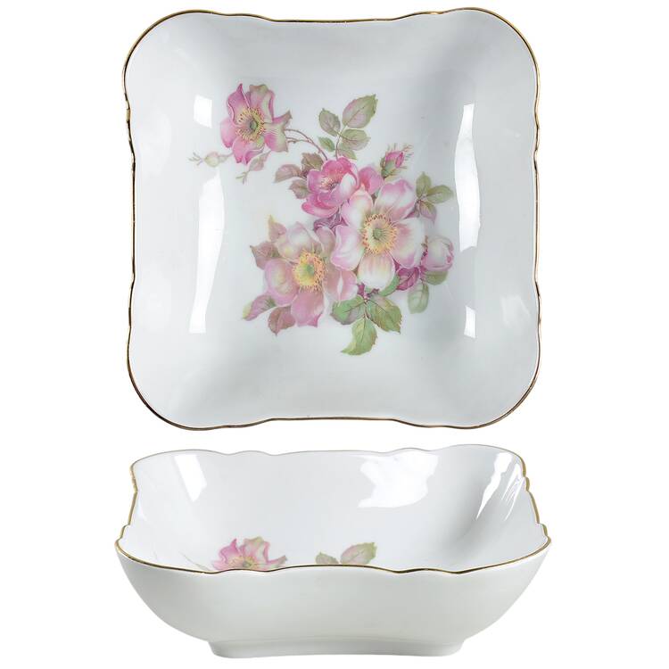 Wild Rose Scalloped (Coupe) 6" Square Vegetable Bowl
