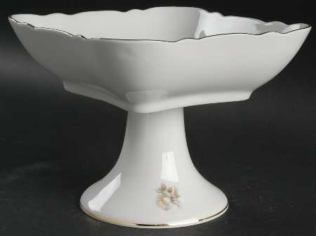 Wild Rose Scalloped (Coupe) Square Compote (Height X Width)