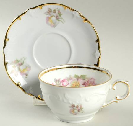 Wild Rose Scalloped (Coupe) Flat Cup & Saucer Set