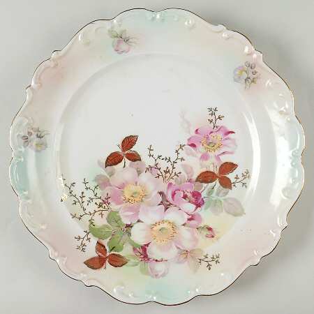 Wild Rose (Scallop, Rim, Embossed) 13" Chop Plate (Round Platter) by Schumann - Bavaria