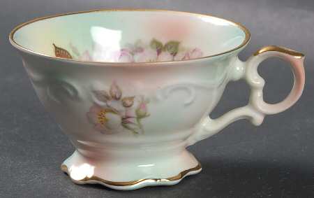Wild Rose (Scallop, Rim, Embossed) Footed Demitasse Cup