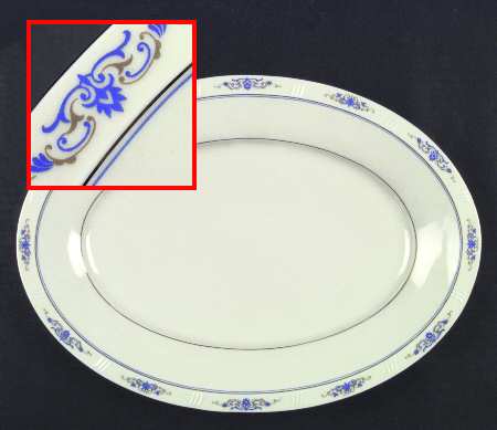 Bleuette 12" Oval Serving Platter