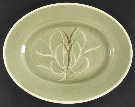 Chinese Fern Green 12" Oval Serving Platter
