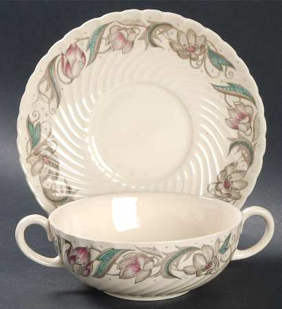 Endon Flat Cream Soup Bowl & Saucer Set