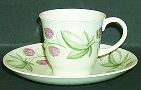 Wild Strawberry Footed Demitasse Cup & Saucer Set by Susie Cooper