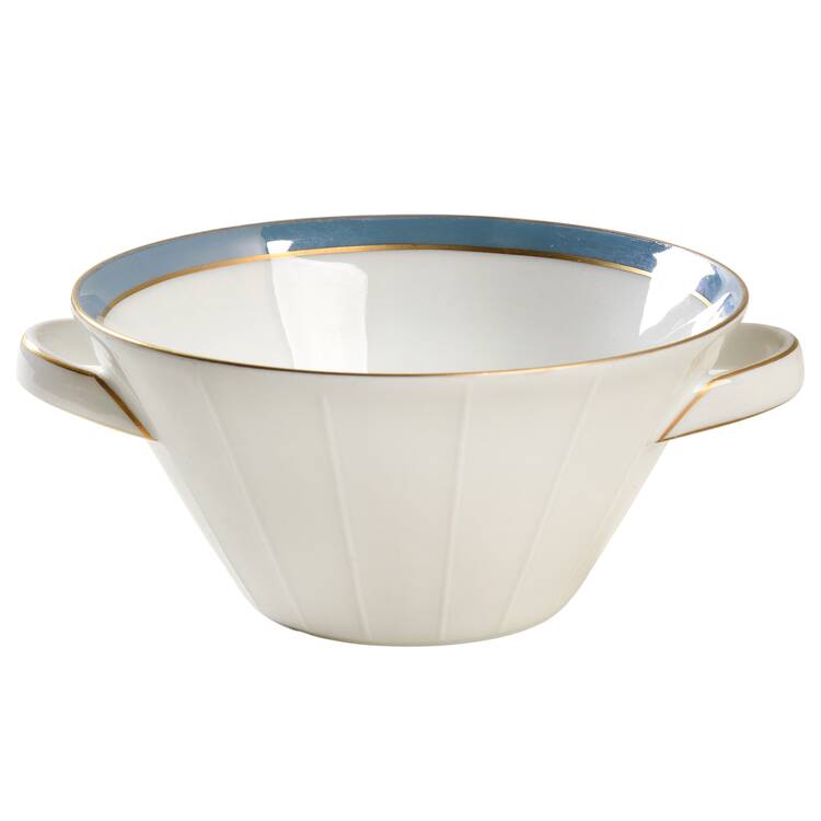 Spring Blue Flat Cream Soup Bowl