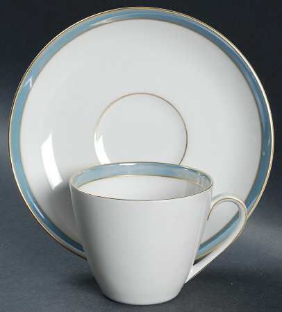 Spring Blue Flat Cup & Saucer Set