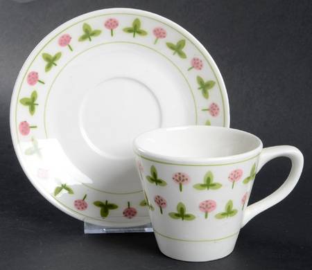 Clover Flat Cup & Saucer Set by Sears