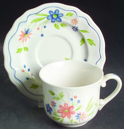 Country French Flat Cup & Saucer Set