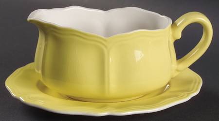 Federalist Lemon Yellow (4236) Gravy Boat & Underplate