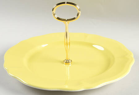 Federalist Lemon Yellow (4236) Round Serving Plate with Center Handle (Dp) Hc