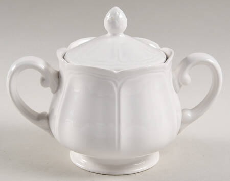 Federalist White Sugar Bowl & Lid