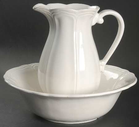 Federalist White 72 Oz Pitcher and Bowl Set