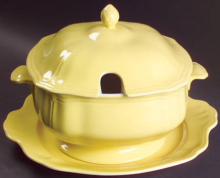 Federalist Buttercup Yellow (4239) Tureen & Lid w/Underplate