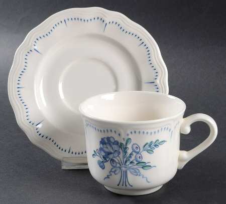 Floral Bouquet Flat Cup & Saucer Set