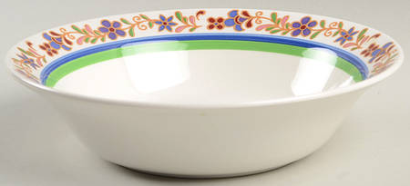 Floral Ring 9" Round Vegetable Bowl