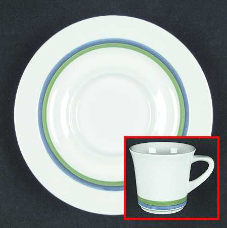 Floral Ring Flat Cup & Saucer Set