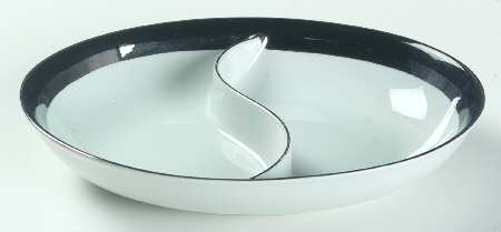 Gemini 10" Oval Divided Vegetable Bowl