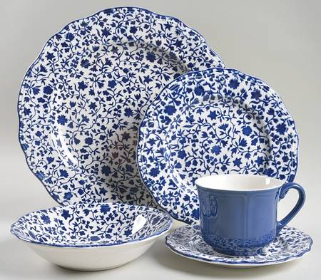 Lancaster Calico Blue 5 Piece Place Setting