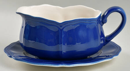 Lancaster Calico Blue Gravy Boat & Underplate