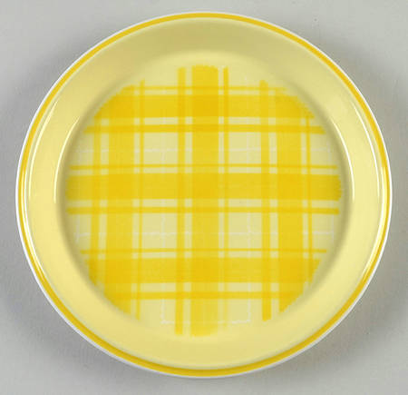 Lemon Gingham Salad Plate