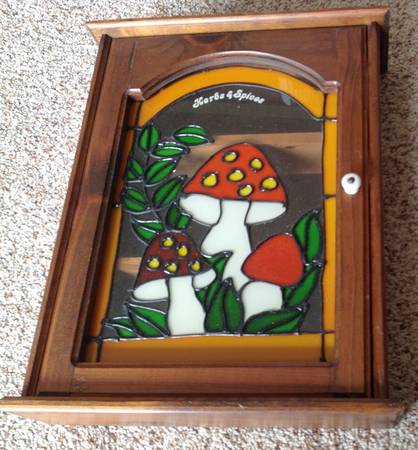Merry Mushroom Wood Spice Cabinet