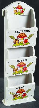 Merry Mushroom Wood Letter Rack