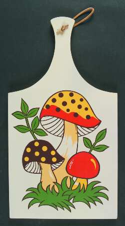 Merry Mushroom Cutting Board with Wood Back