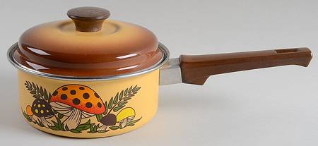 Merry Mushroom 1.0 Quart Metal Covered Saucepan