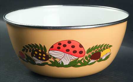Merry Mushroom Large Metal Mixing Bowl