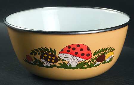 Merry Mushroom Medium Metal Mixing Bowl