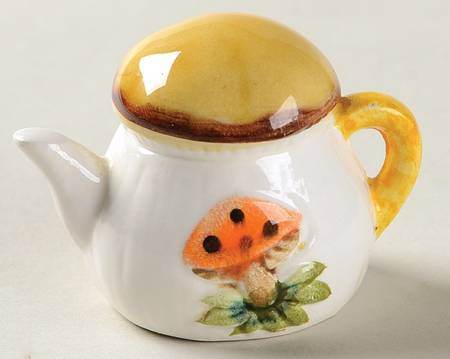 Merry Mushroom Miniature Ornamental Teapot