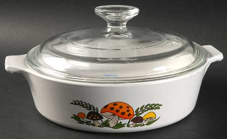Merry Mushroom 1 Qt Round Covered Casserole
