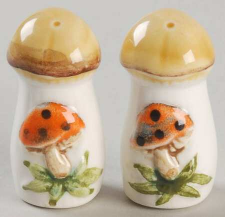 Merry Mushroom Miniature Ornamental Salt & Pepper Set