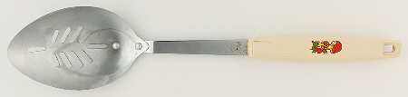 Merry Mushroom Metal Slotted Spoon with Plastic Handle